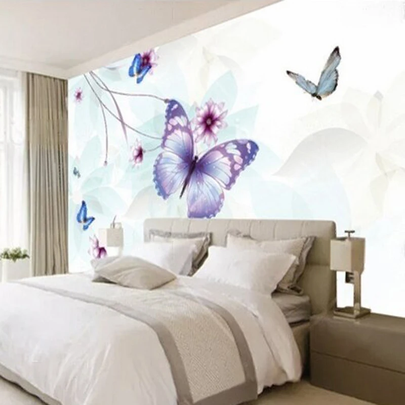 Modern simple and elegant butterfly living room TV luxurious home decoration bedroom sofa background wall