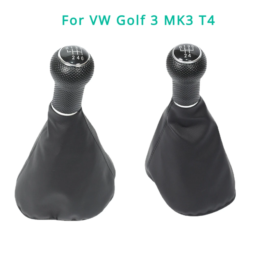 For Volkswagen VW Golf 3 MK3 T4 Golf 3 Varaint Jetta 3 Vento (1992-1998) 5 Speed Car Gear Stick Shift Knob With Leather Gaitor