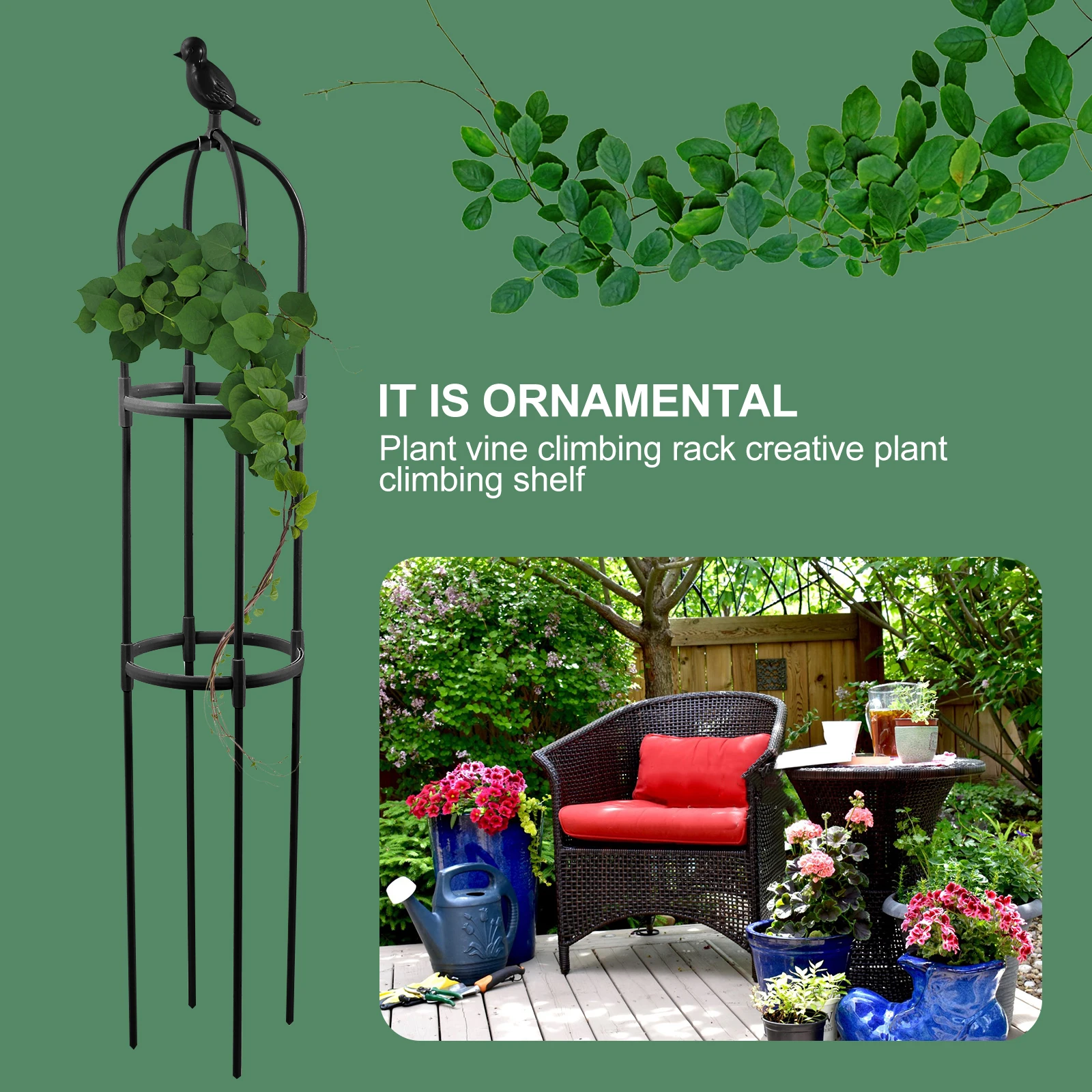 

Plant Climbing Trellis Durable Support Stake Ties Gardening Shelf Vine Tool PE Steel Pole Simple Structure Easy