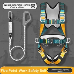 High Altitude Work Safety Belt Full Body Five-point Safety Harness Rope Hook Outdoor Rock Climbing Training Protective Equipment