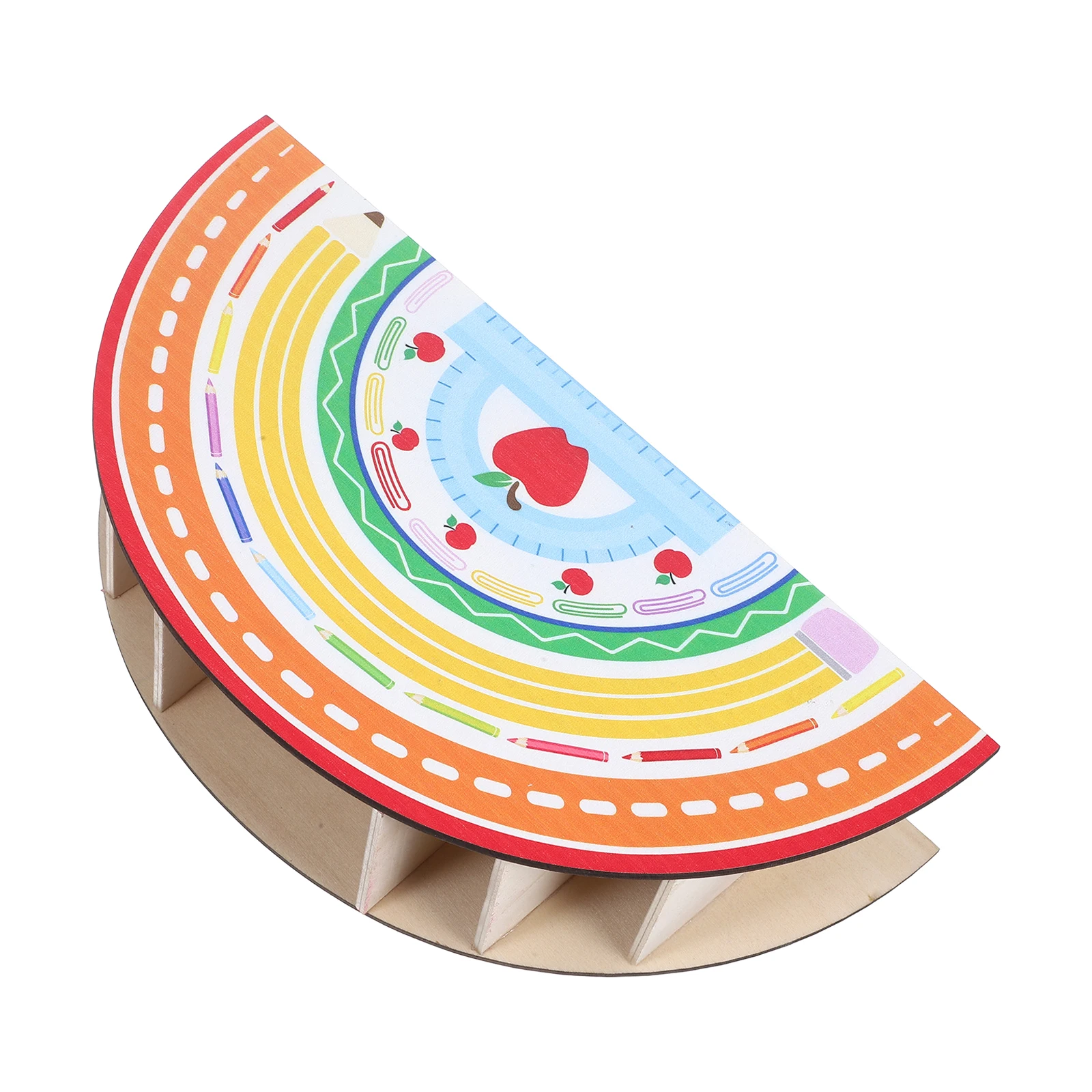 

Rainbow Pen Container Wooden Holder Organizer Storage Automatic Colorful Cup Miss