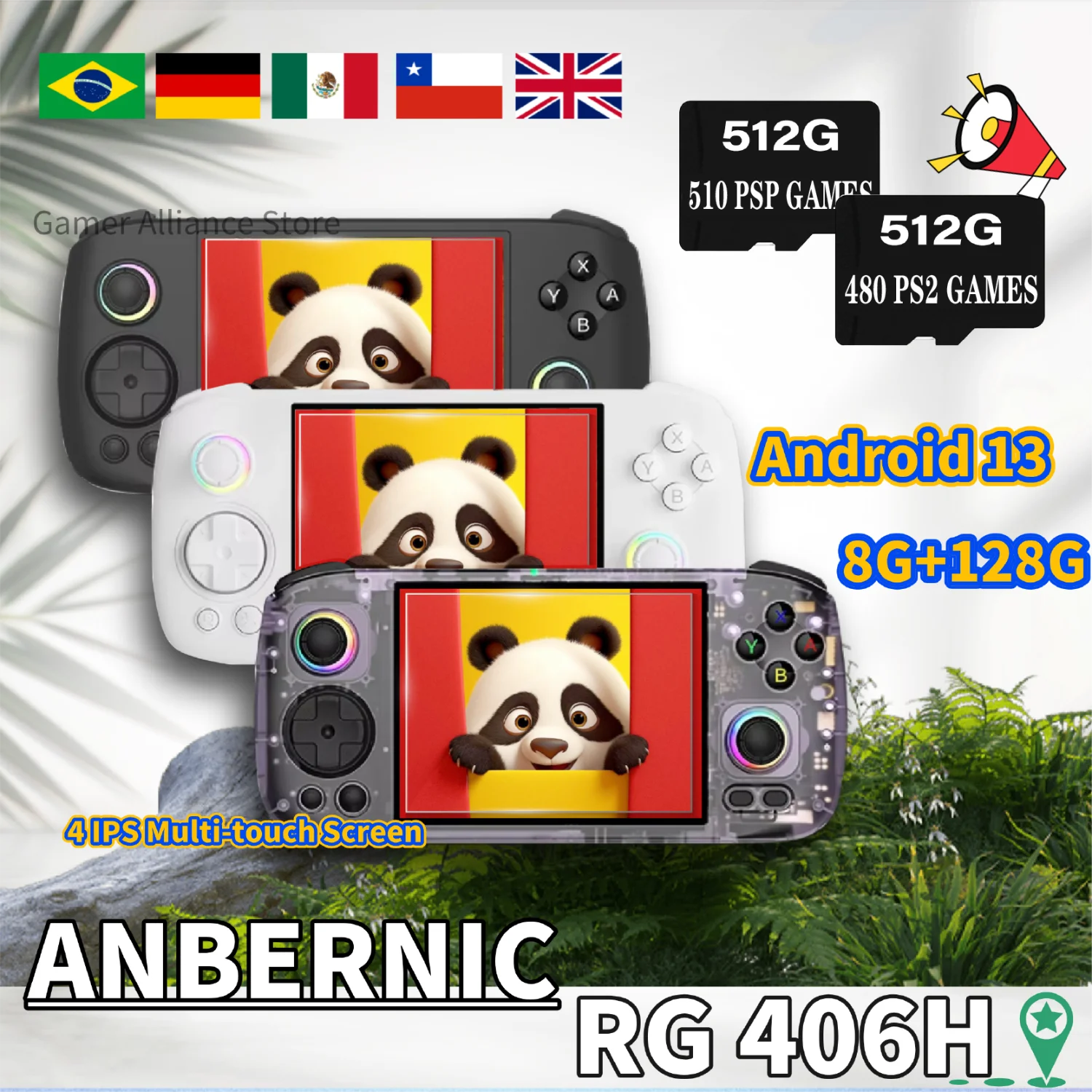 ANBERNIC RG406H RG 406H Handheld Game Console Retro Video Game Consoles Android 13 8G+128G PSP PS2 512G Game Christmas Gifts NEW