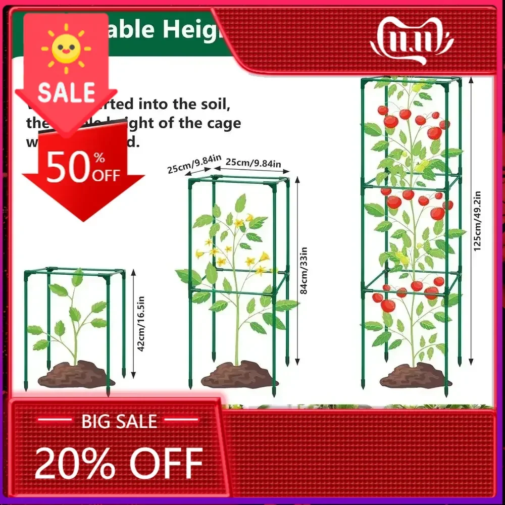 

Bestseller2-Pack 49 Tall Tomato Cages with 7 Gallon Planter Bags, Support for Outdoor Indoor Gardening