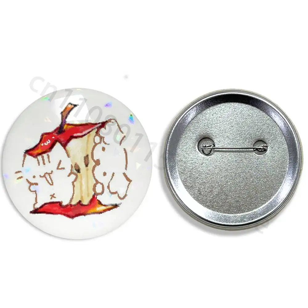Funny Apple Art Badge Brooches on Backpack Clothes Handmade Round Enamel Pins for Jewelry