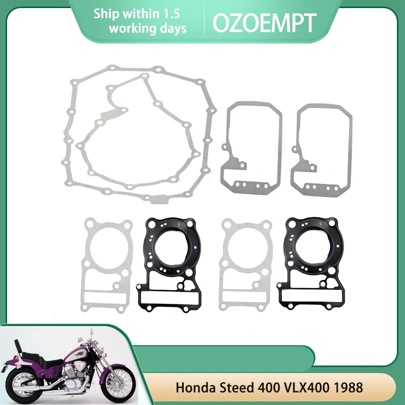 OZOEMPT Engine Cylinder Crankcase Repair Gasket Apply to Honda Steed 400 VLX400 1988