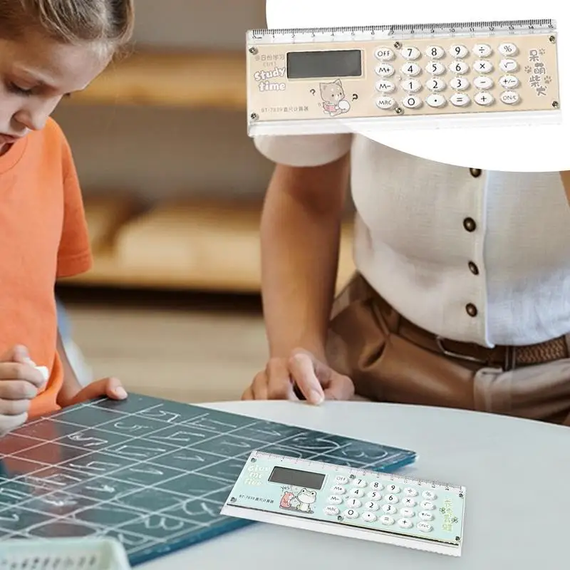Small Calculator With Ruler Multifunctional Digital Ruler Calculator Cute Portable Desktop Calculator Lightweight Calculator For