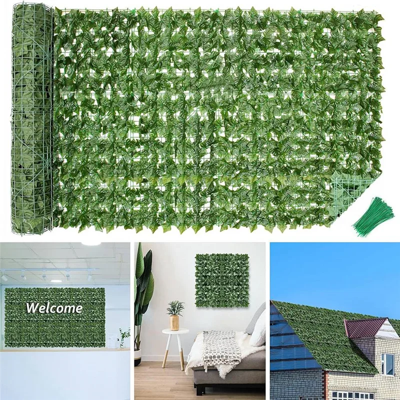 Simulated Fence Net Green Plant Decoration Artificial Leaves Indoor And Outdoor Garden Balcony Decoration-AT64