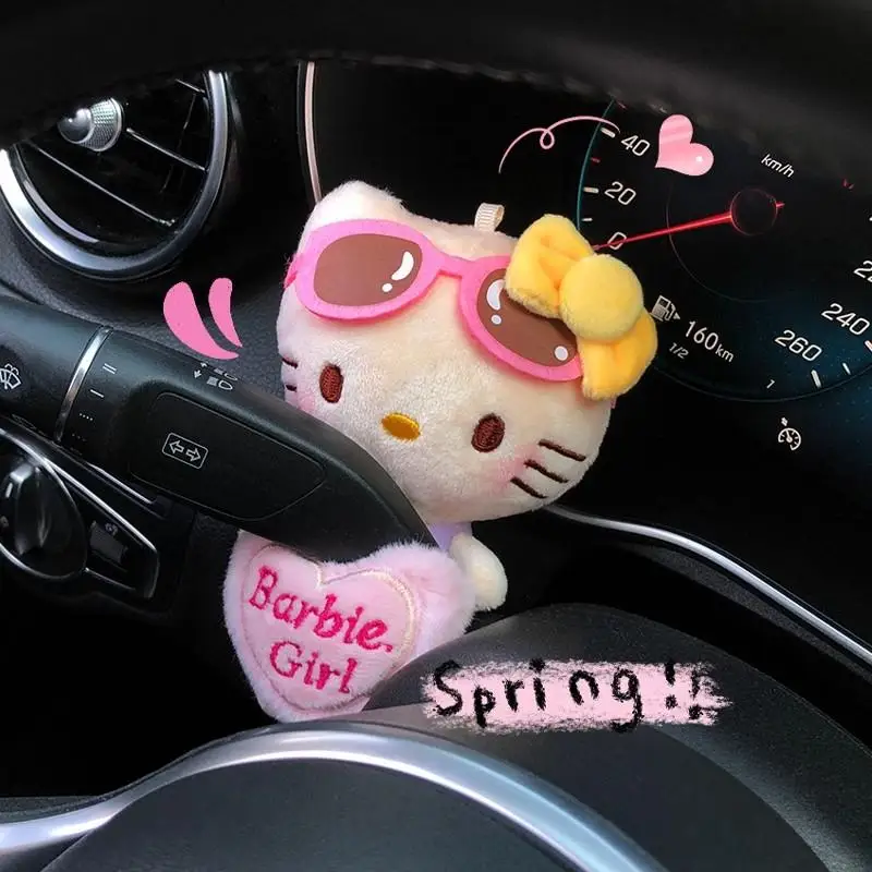 

Sanrio Car Gear Shift Decoration Ornament Pendant Steering Gear Keychain Car Interior Cartoon Hello Kitty Accessories Gift