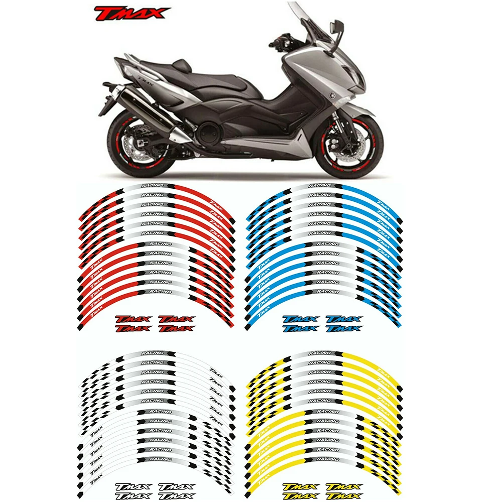 

Motorcycle 17inch Rim Stripes Wheels Hub Tape Reflective Stickers Decal For YAMAHA T-MAX 530 T MAX 500 TMAX 560 2009 - 2022