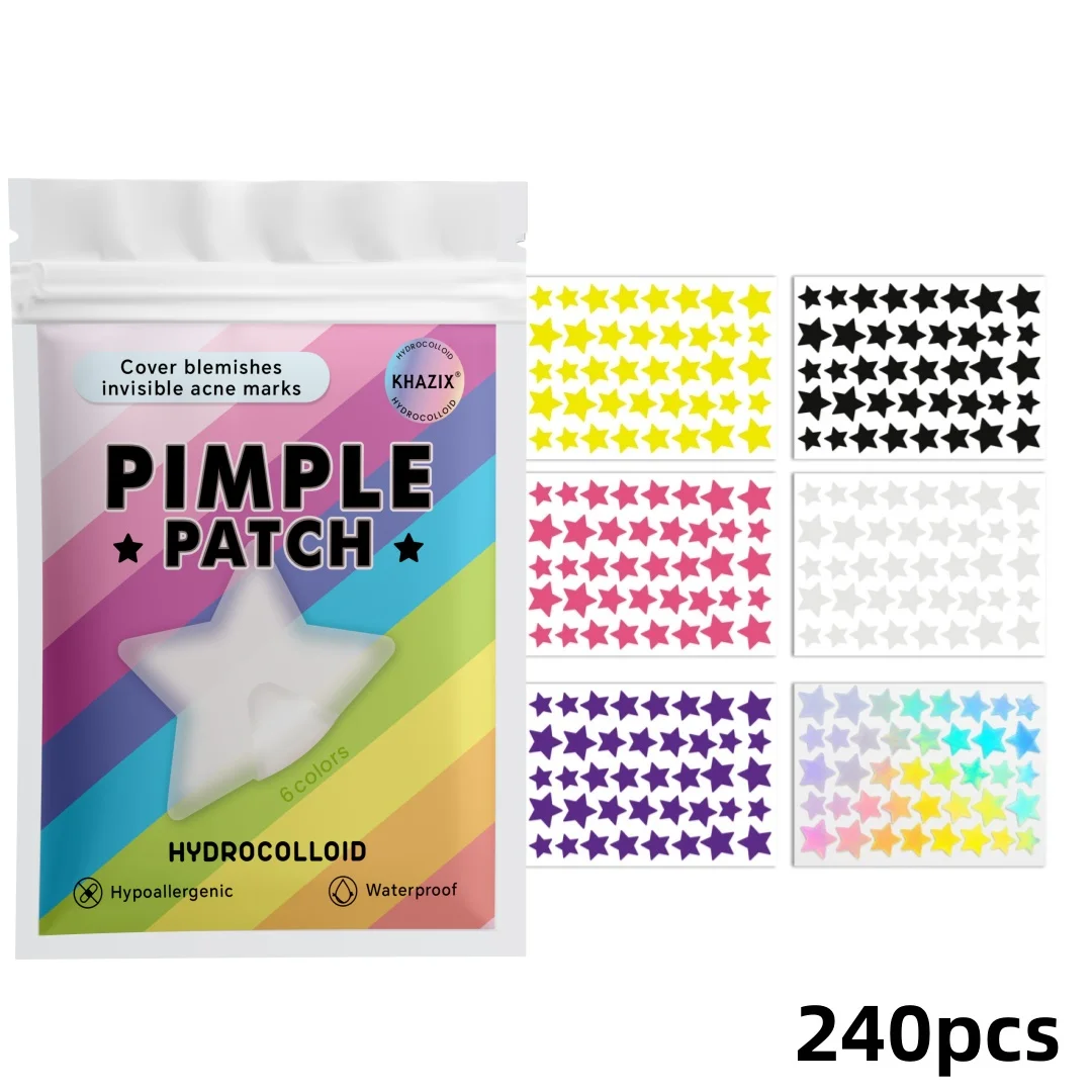 240 Patchs Étoiles Hydrocolloïdes pour le Visage, Absorbants, à l'Arbre à Thé, Patchs Anti-Acné Hydrocolloïdes, Patchs Étoiles Mignons pour Boutons