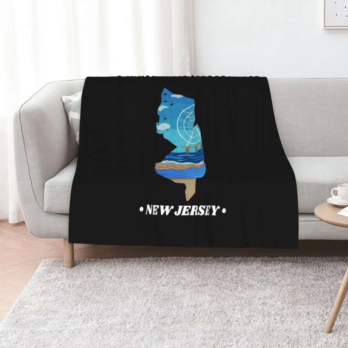 State of New Jersey Throw Blanket Fashion Sofas bed plaid anime Luxury Designer warm for winter christmas gifts Blankets