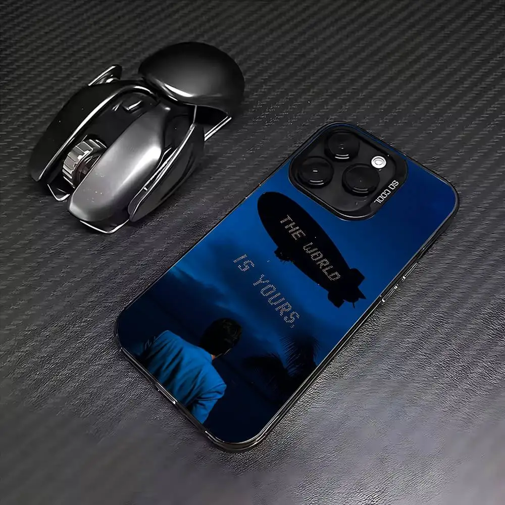 العالم هو لك S-Scarfaces حافظة هاتف خلفية فضية ملونة لهاتف آيفون 17 16 15 14 13 12 11 Plus Pro Max Plus