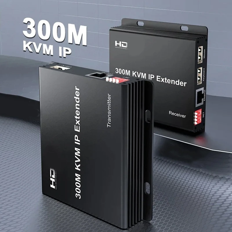 -Compatibele KVM Extender Over Rj45 Cat6 Kabel 300M USB KVM Ethernet Extender Ondersteuning Muis Toetsenbord TX Naar RX