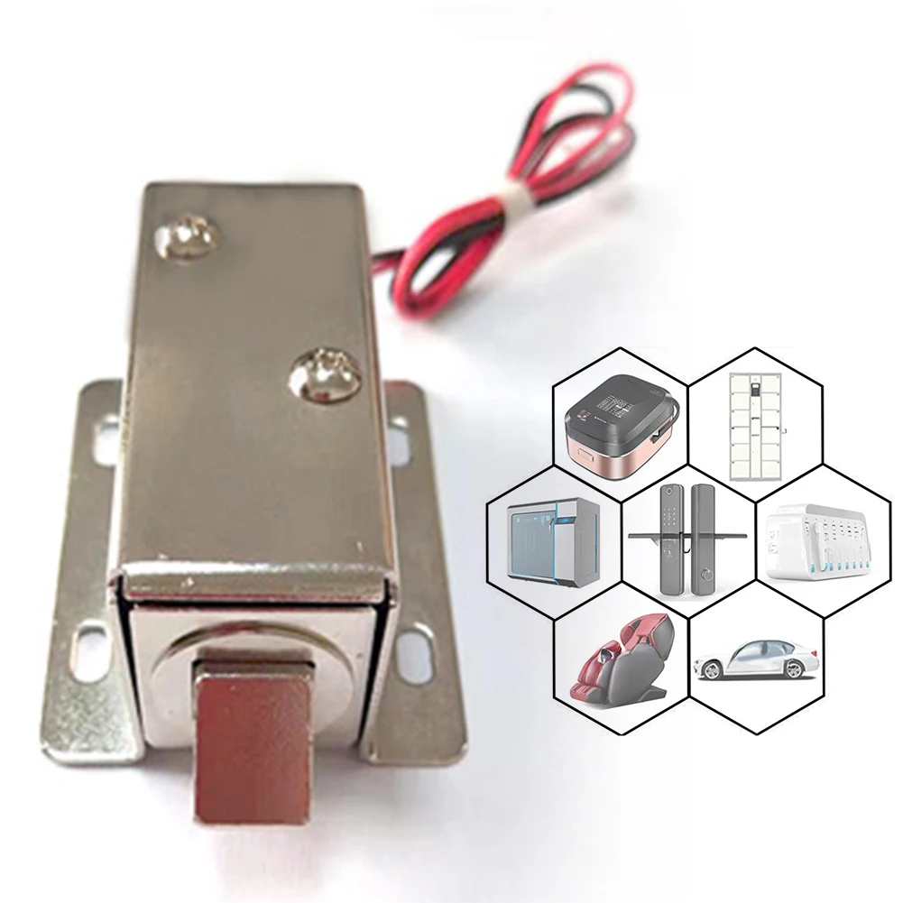 Electronic Door Lock Catch Gate 6V-24V Release Assembly Solenoid Control DC Miniature Electromagnetic Lock Access Control Tools