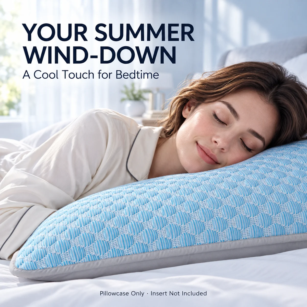 Cooling Pillowcase 48x74cm Textured Dot Pillow Cover Machine Washable Summer Bedding Solid Color 1 Piece No Pillow Insert