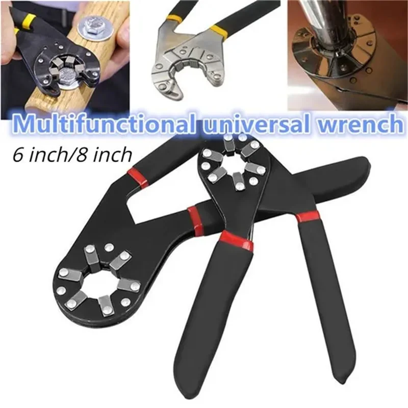 

6/8inch Multifunctional Universal Adjustable Wrench Manual Hex Torque Wrench Mechanical Workshop Tools Repair Disassembly Tools