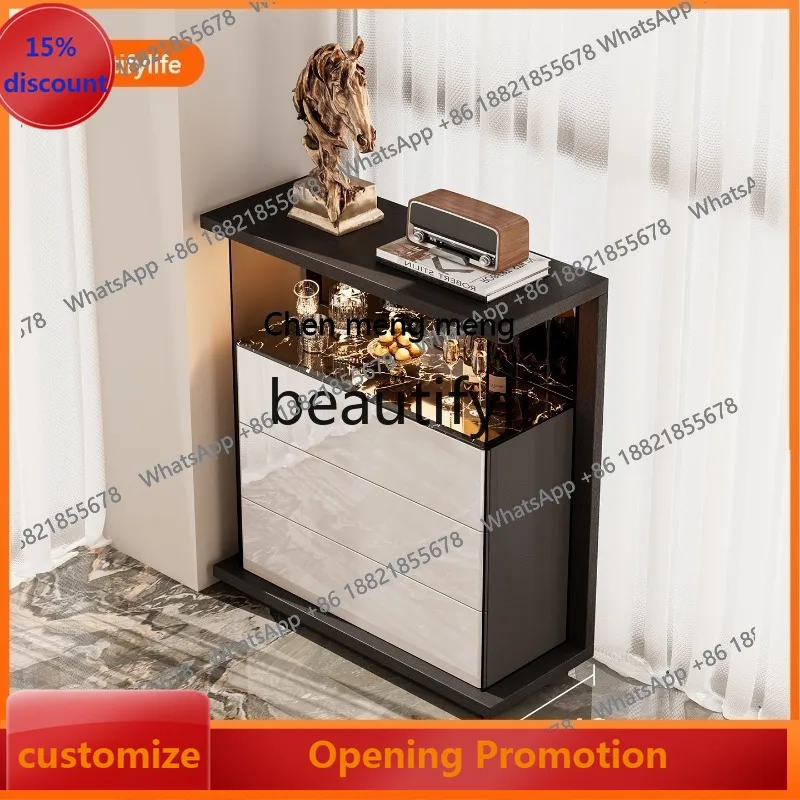 

B7304 ss Minimalist Sideboard Wine Cabinet Wall-Mounted Integrated Light Luxury High-End Storage Chest Living Room Home Storage