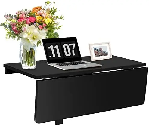 

Wall Mounted , 31.5" x 23.5" Drop-Leaf Floating Writing Desk for Small Spaces, Space-Saving Fold Down Laptop Workstation Iron