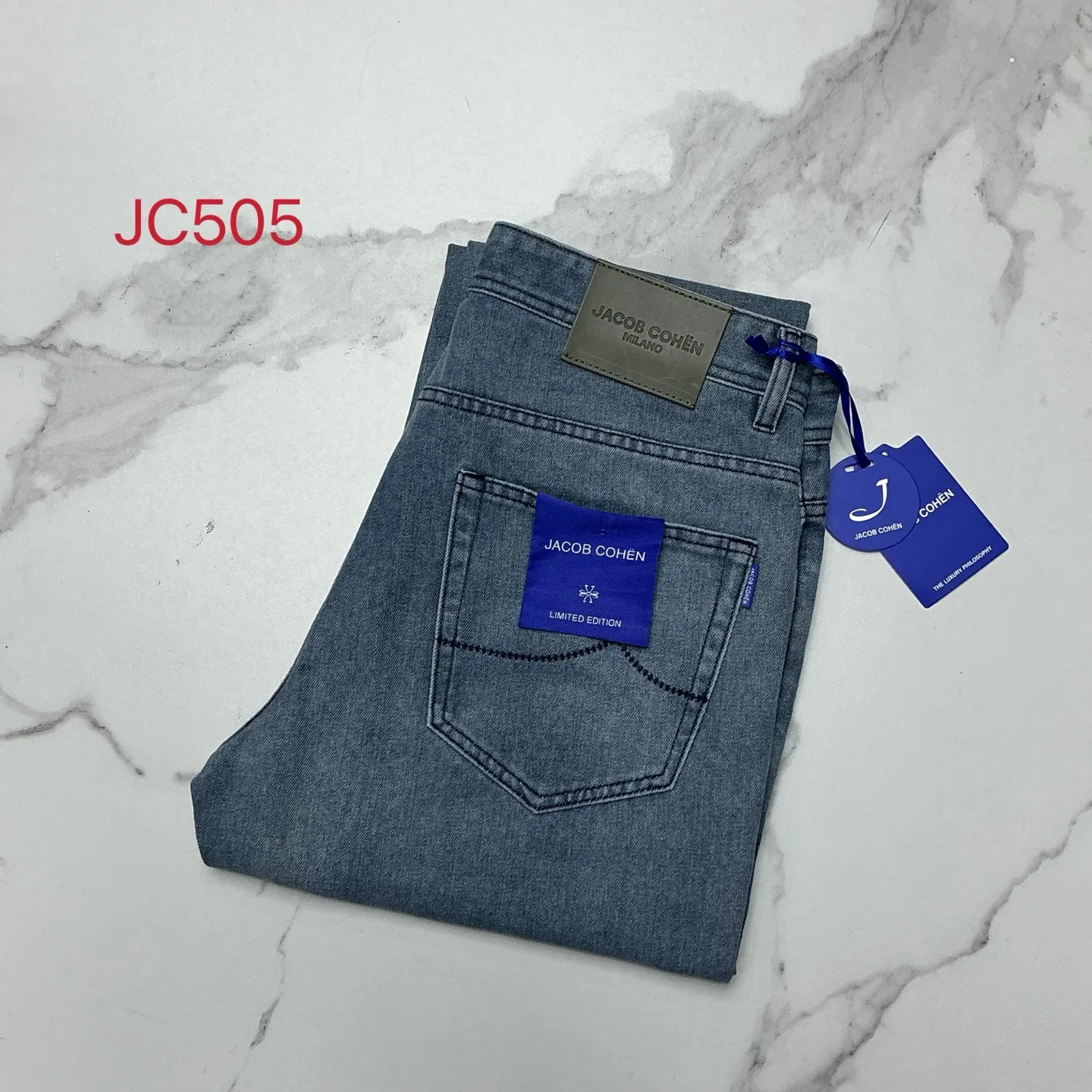 BLSK CPRT Jeans Thick Cotton Men 2027 Autumn Winter new embroidery elasticity zipper comfortable Big size 30-42 long Pants