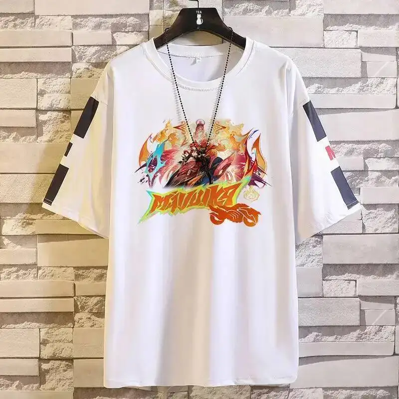 

Anime Game GS Impact Cos Arlecchino Citlali Mavuika Furina Hutao Etc. 2025 Unisex Daily Loose Cartoon Print Top T-Shirt Gift