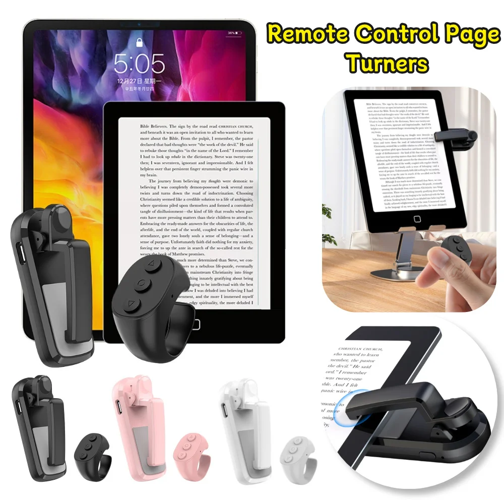 Fingertip Ring RC Page Turners Lightweight Multifunction Page Turner Clicker Camera Remote Clicker for E-book Clicker Accessory