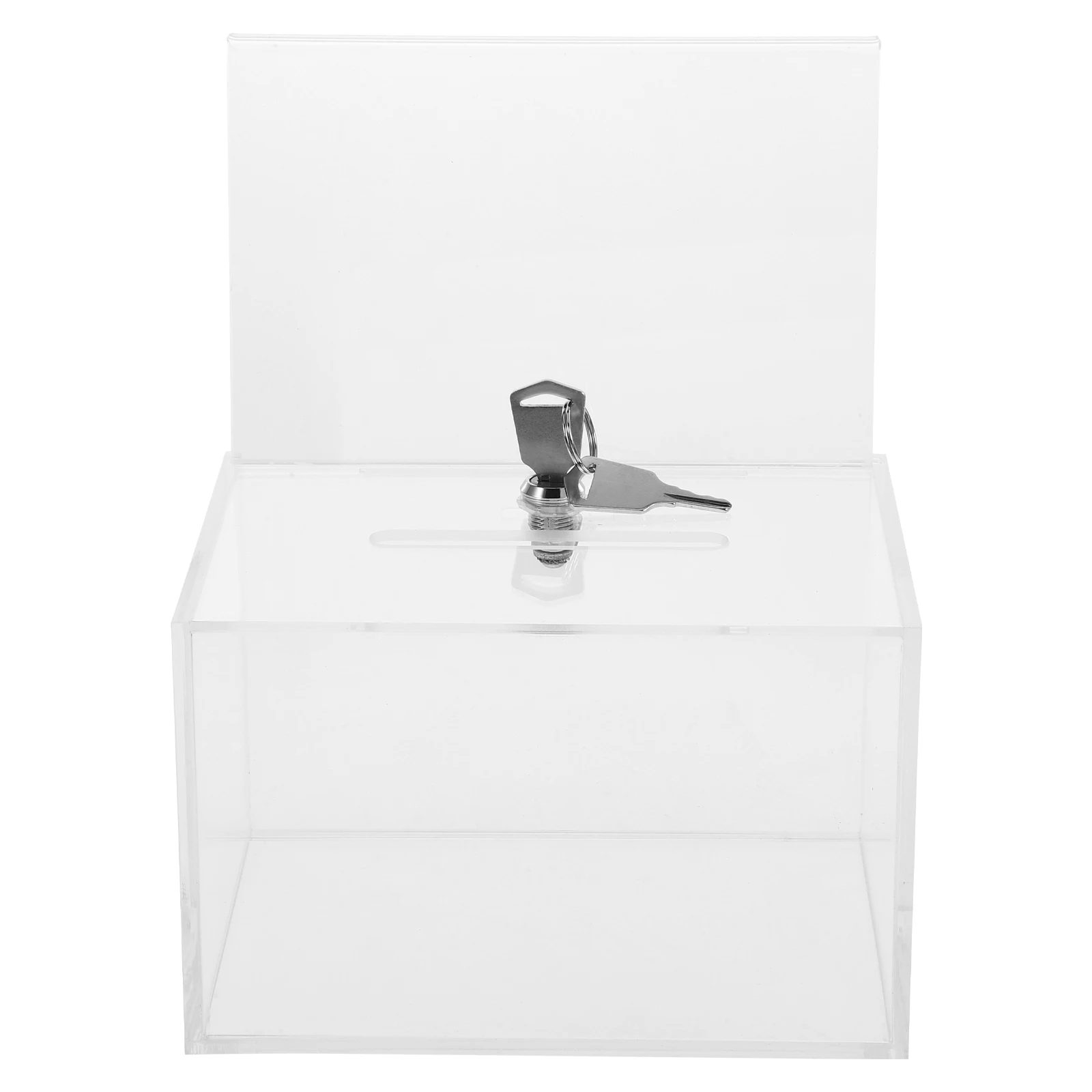 

Transparent Acrylic Donation Box Voting Suggestion Complaint Box Lock for Office Fundraising Use Cash Tip Collection Boxes