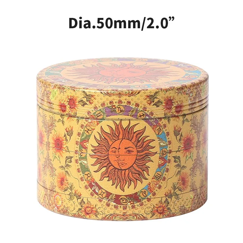 50mm Herb Grinder Zinc Alloy 4 Layers Hopeful Tree Cigarette Tobacco Crusher Magnet Adsorption Smoking Accessories
