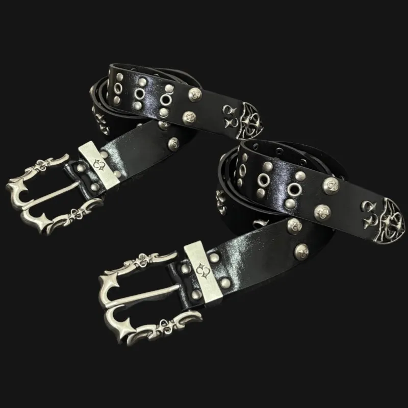 Corsetto in pelle con rivetti vintage da donna Cappotto con fascia da smoking femminile Cintura larga decration J1702