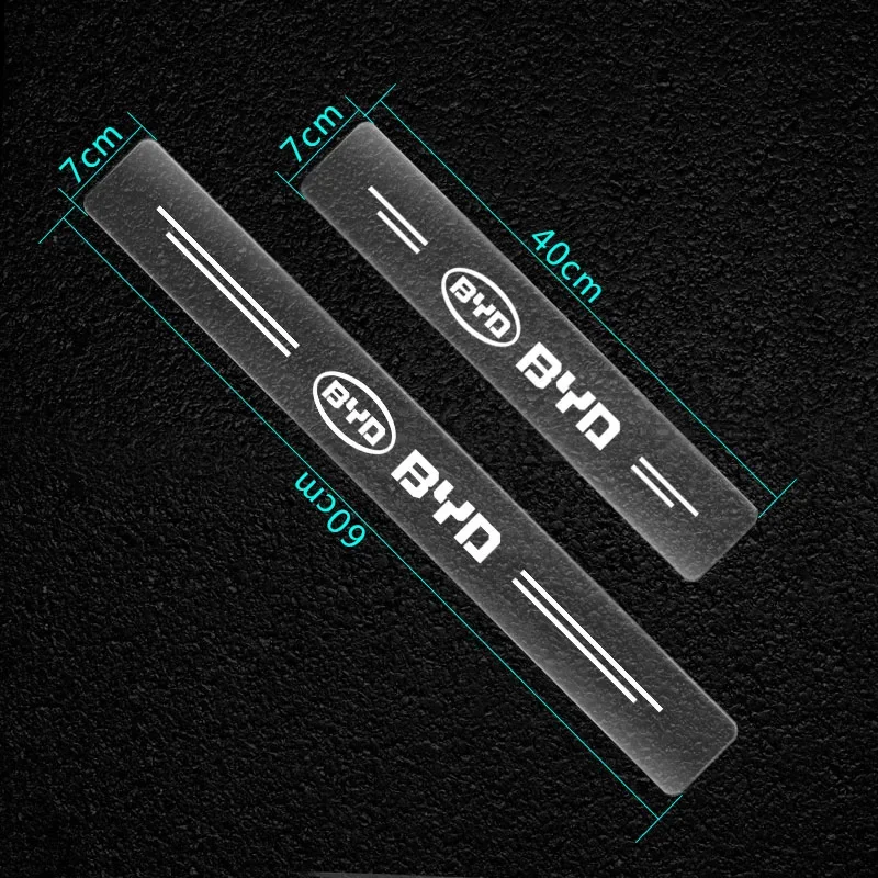 4PCS Car Threshold Protector Transparent Decorative Badge Sticker For BYD F3 S6 F0 Tang I3 S7 G3 E5 E2 E1 E3 E9 D1 S8 E6 L3 M6