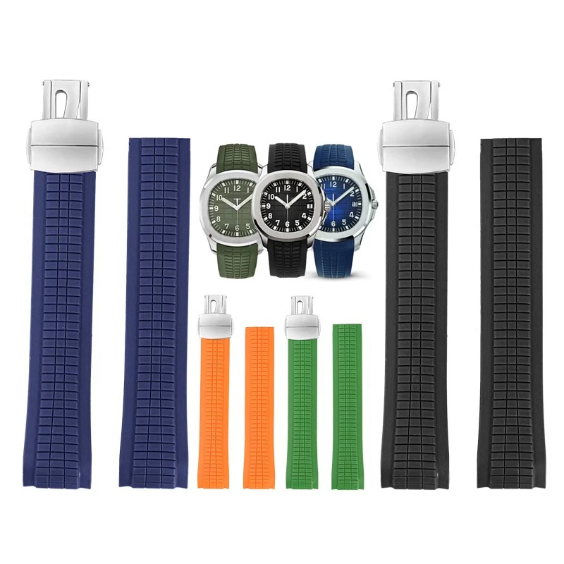 For Original Patek Philippe Grenade Fluororubber Strap Aquanaut Series 5164/5167 PP Durable Silicone Watch Strap 21mm wristband