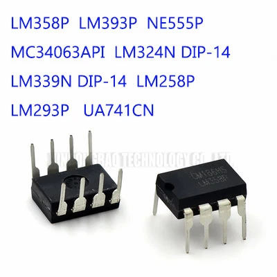 10PCS LM358P LM358 DIP LM358N DIP-8 LM393P LM393 NE555P NE555 LM324N LM324 LM339N LM339 MC34063API MC34063 LM258P LM293P UA741CN