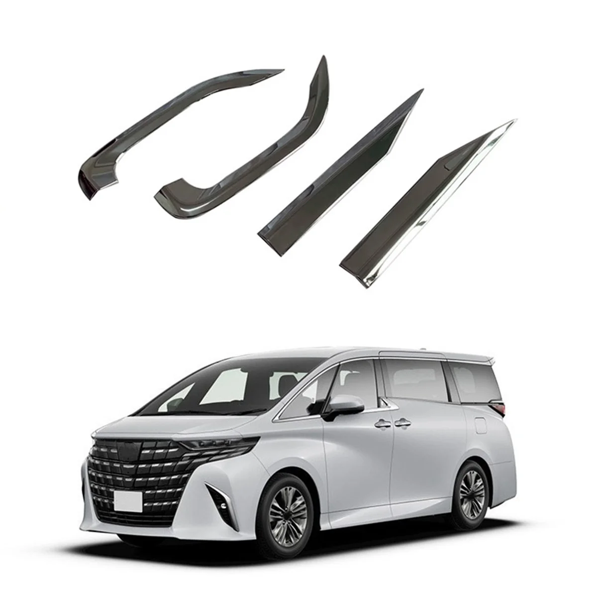 For Alphard Vellfire 40 Series 2023 Side Reflector Rear Bumper Fog Lamp Chrome Trim Strip 117430928