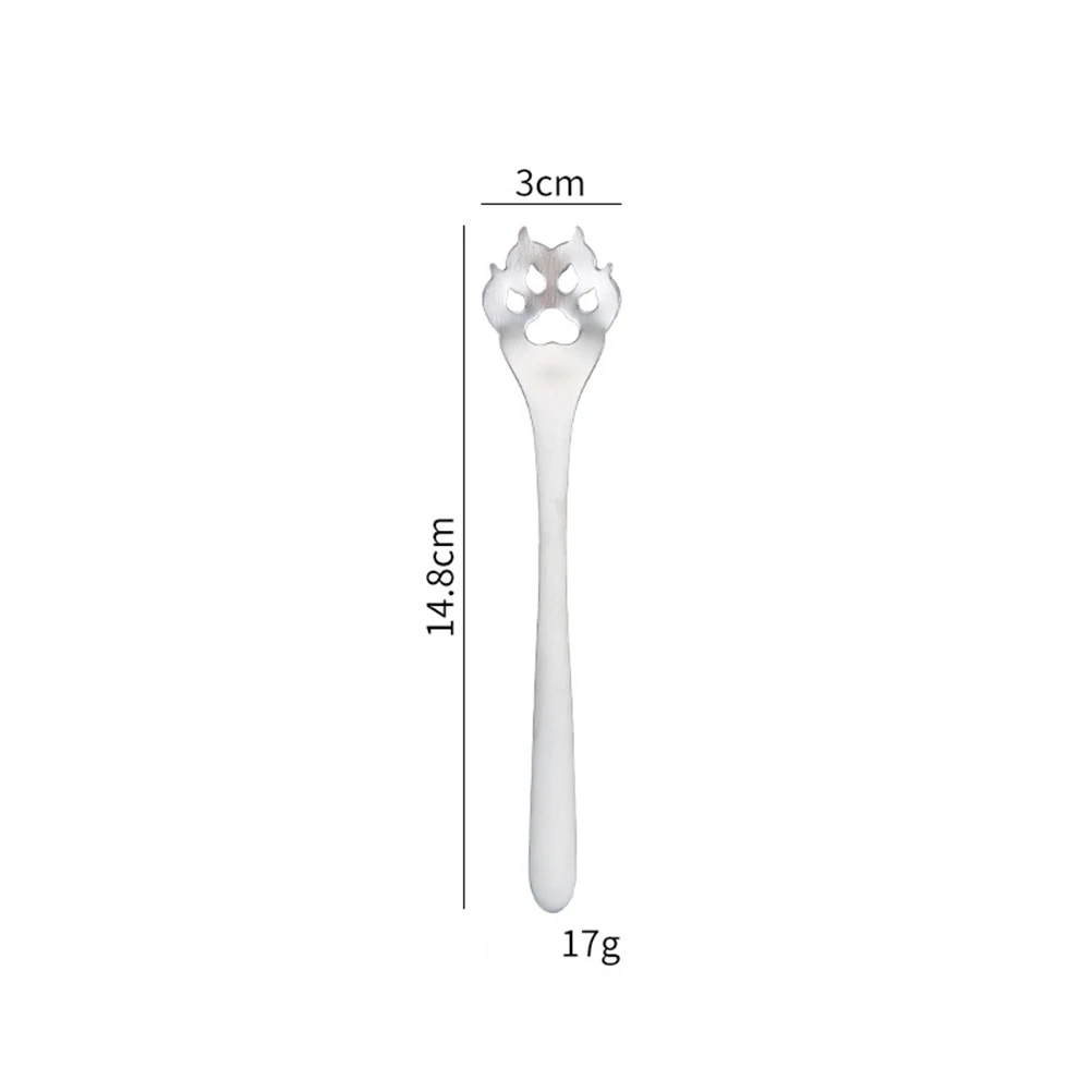 

5PCS Dog Paw Strainer Spoon Set Cute Kitchen Gadgets Stainless Steel Mixing Scoop Tableware Dessert Serving Tools