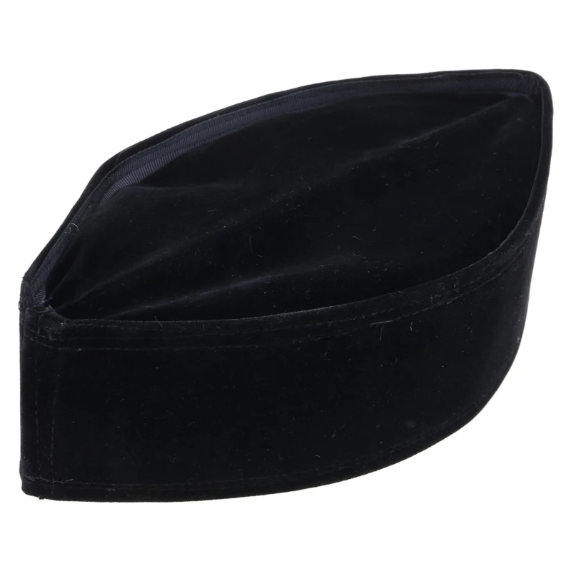 Muslim Hat for Men Male Black Southeast Asian Malay Islamic Turkish Worship Male Prayer Turban Velvet Black for Head Cap