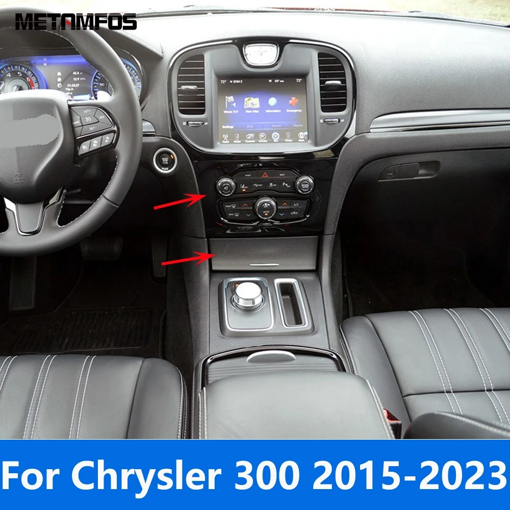 For Chrysler 300 2015-2022 2023 Carbon Fiber Air Condition Adjustment Switch Button Cover Trim Interior Accessories Car Styling