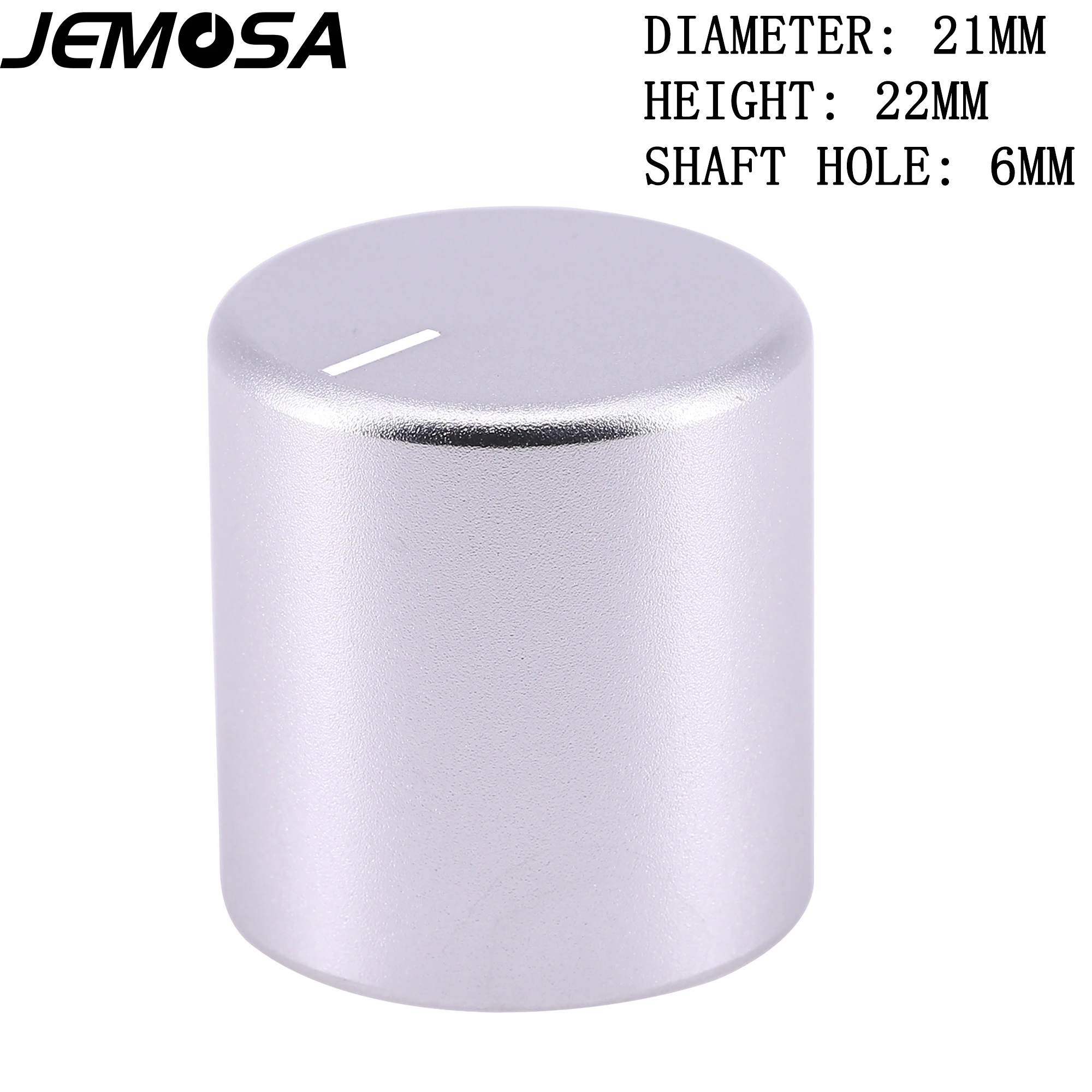 21*22mm botão do potenciômetro de volume usinado sólido de alumínio completo para alta fidelidade áudio guitarra amp pedal efeito dac rádio 6mm 1pc