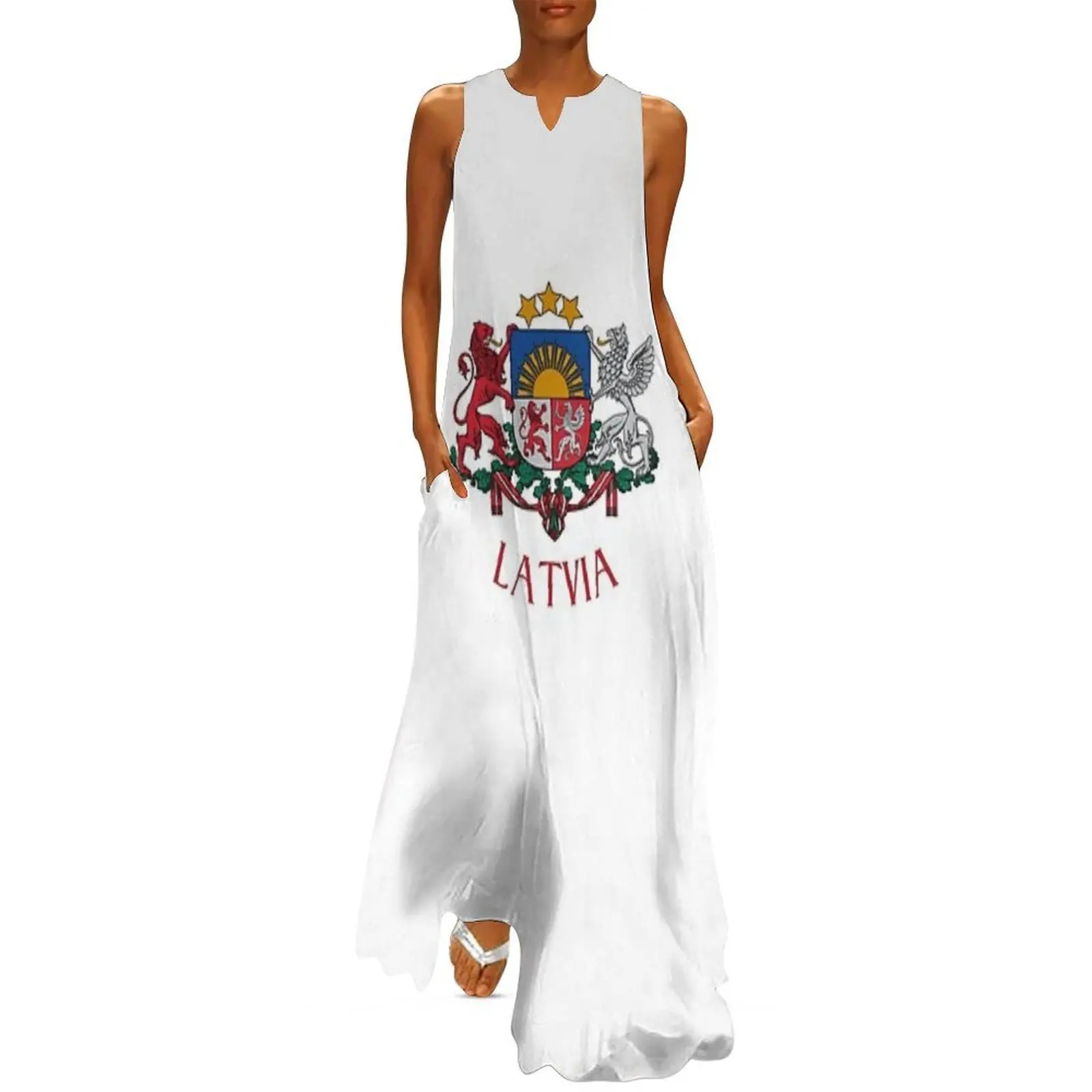 

Latvia coat of arms Long Dress Woman's evening dress summer dress womens 2025 Summer women's clothing dresses women summer 2025