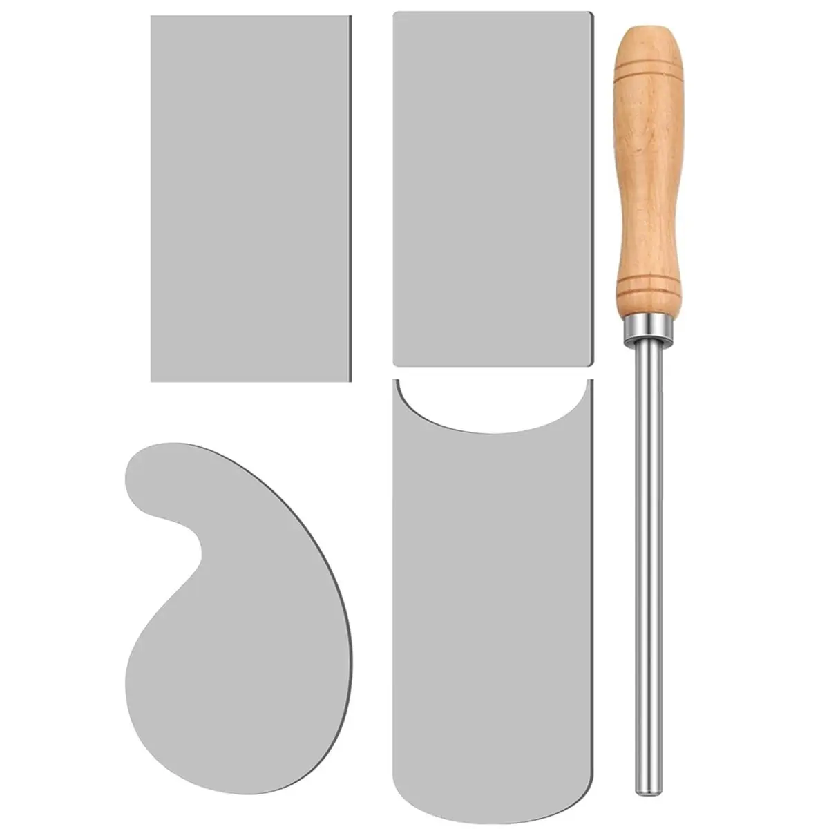 Card Scraper Burnisher and 4 Pcs Cabinet Scraper Set for Woodworking Card Woodworking Burnishing Tool