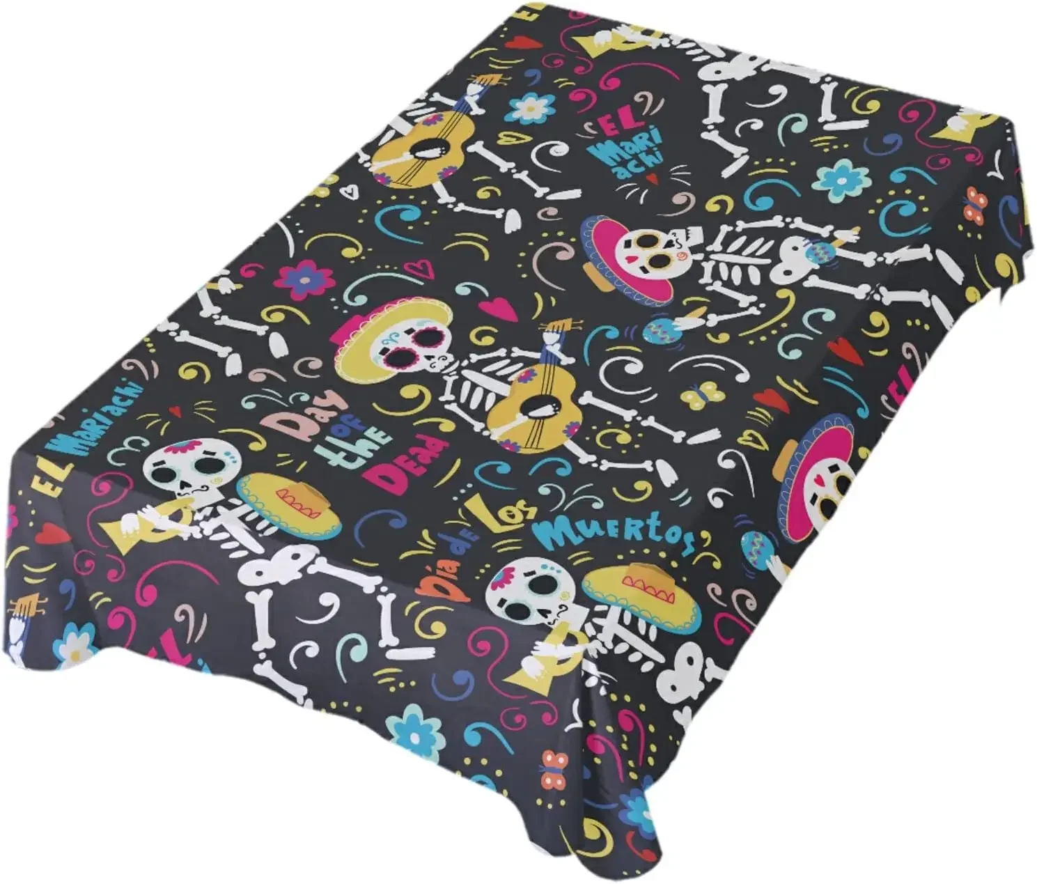 Halloween Day of The Dead Sugar Skull Rectangle Tablecloth Table Decor Waterproof Tablecloth for Table Halloween Decorations