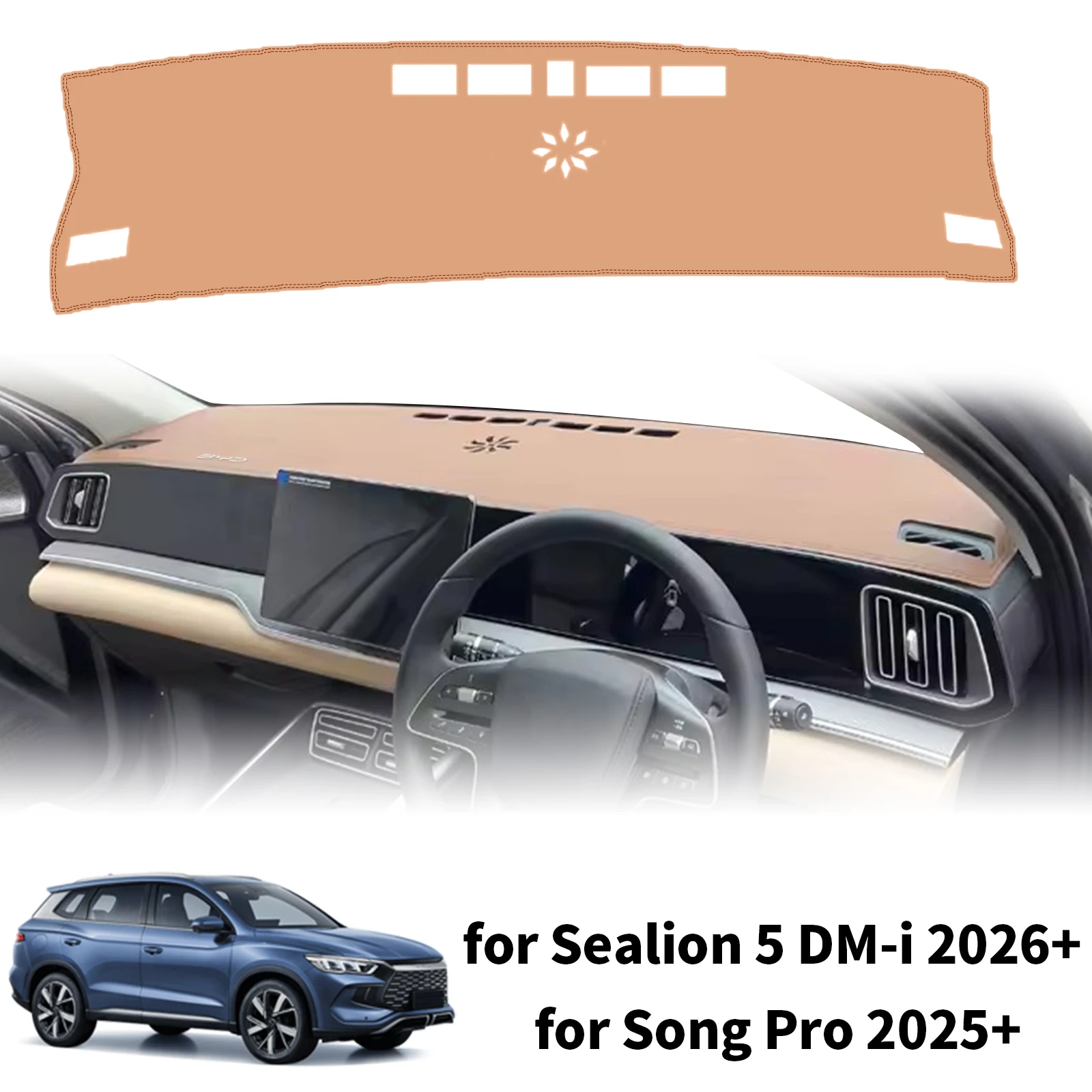 for BYD Song PRO 2025 for New Sealion 5 DM-i 2026 Fit Car Dashboard Cover Sunshade Dash Mat Anti‑Slip Dashmat Protector Pad