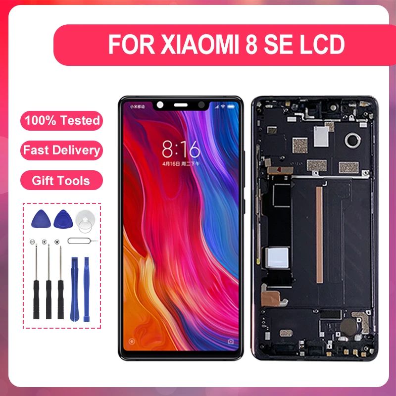 5.88 Inch For Xiaomi Mi 8 SE Lcd Touch Screen Digitizer Assembly Replacement MI 8 SE Display With Tools