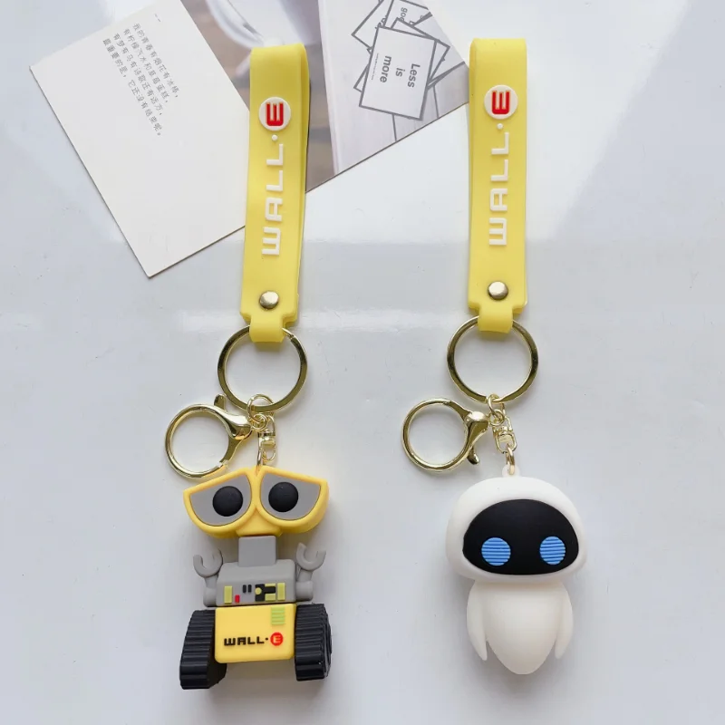 Disney Wall-E Robot Keychains EVE Anime Figure Backpack Pendant Car Hanging Collection Model Toys for Children Christmas Gifts