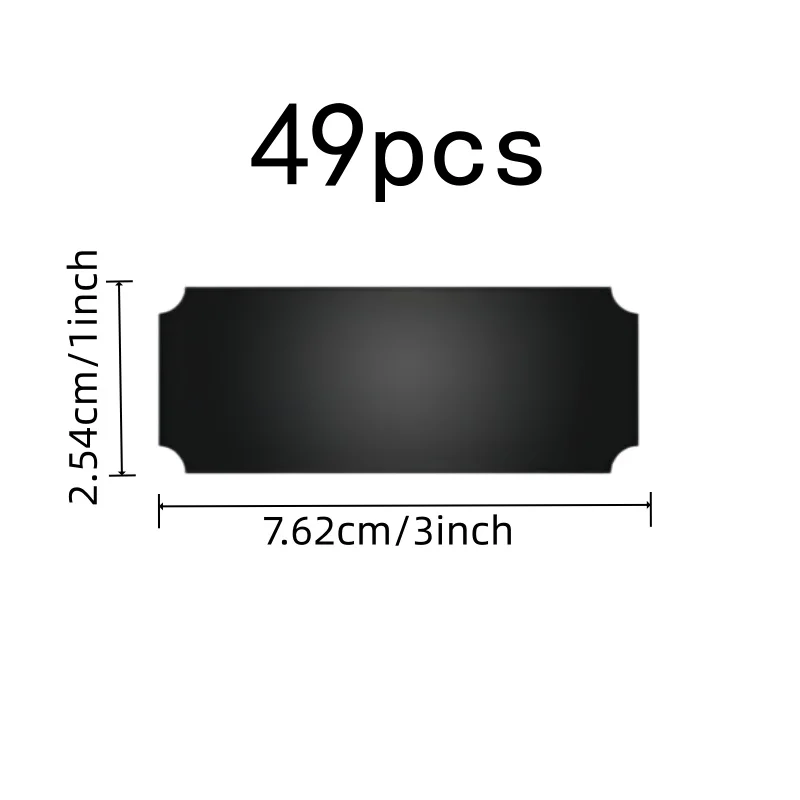 Self-Adhesive Backing Adhesive Name Plates 49 pcs Black, perfect for Meeting Table Signs, Smooth Writable Surface