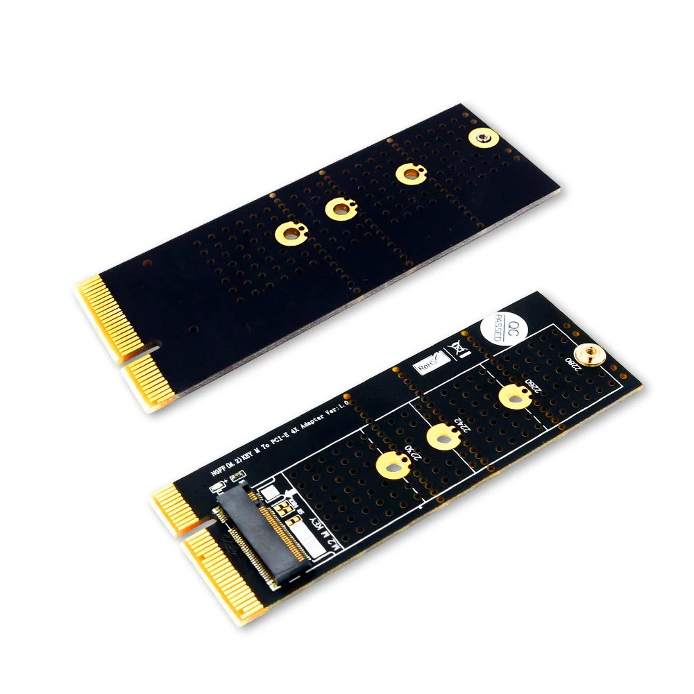 H1111Z-Adaptateur de refroidissement SSD noir M.2 NVMe SSD NGFF vers PCIE 3.0 Tage, support de carte clé M PCI Express 3.0x4 2230-2280 taille M.2