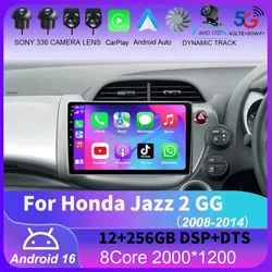 For Honda Jazz 2 GG 2008 - 2014 Fit 2 GE GP GE 2007 - 2014 GPS Car Radio Navigation Multimedia Video Player Stereo BT Android 16