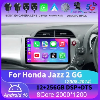 Radio GPS para Auto con Navegación, Reproductor Multimedia de Video, Estéreo, Bluetooth y Android 16 para Honda Jazz 2 GG 2008-2014 y Fit 2 GE GP GE 2007-2014 1