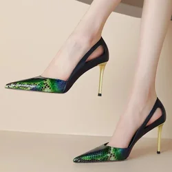 Snake Print Pointed Toe Sexy High Heels Women Fashion Elegant Office Thin Heels Shoes Designer Party Dress Shoes Women Pumps