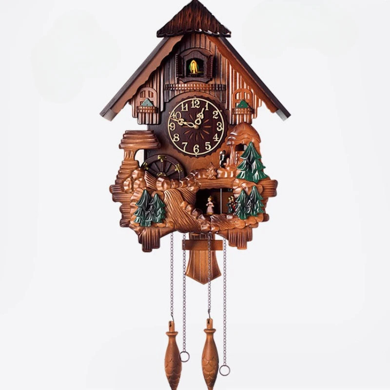 

Silent Wood Cuckoo Wall Clocks Vintage Mechanism Electronic Wall Clocks Living Room Decoration Accessory Luxury Interior Decor