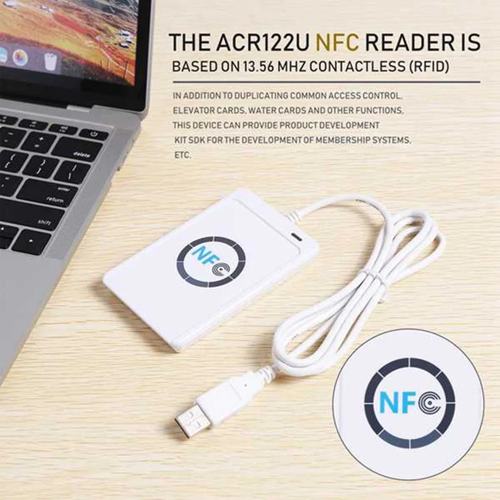 

Считыватель NFC RFID B14C ACR122U для S50 13,56 МГц, USB-устройство для записи смарт-карт, SDK, программное обеспечение для копирования и клонирования M-Ifare, копировальный аппарат, дубликатор