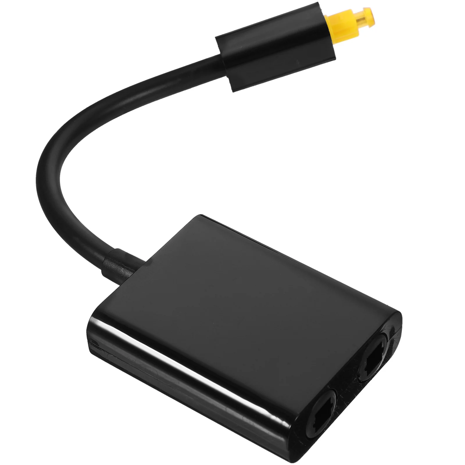

Digital Optical Audio Splitter 1X2 One To Two Outputs Black Fiber Optic Converter Adapter For Portable Av Device